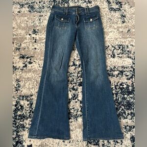 Low rise flare jeans